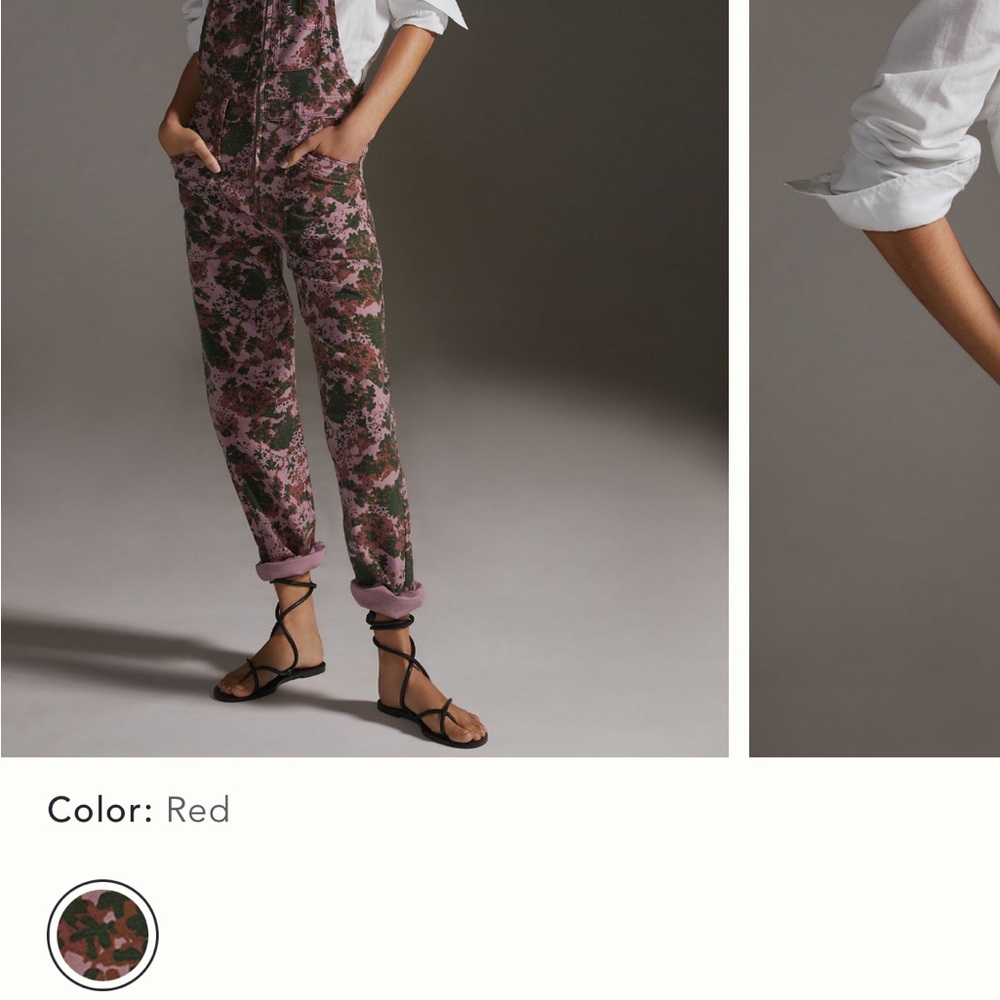 Anthropologie Pink and Green Floral Jumpsuit